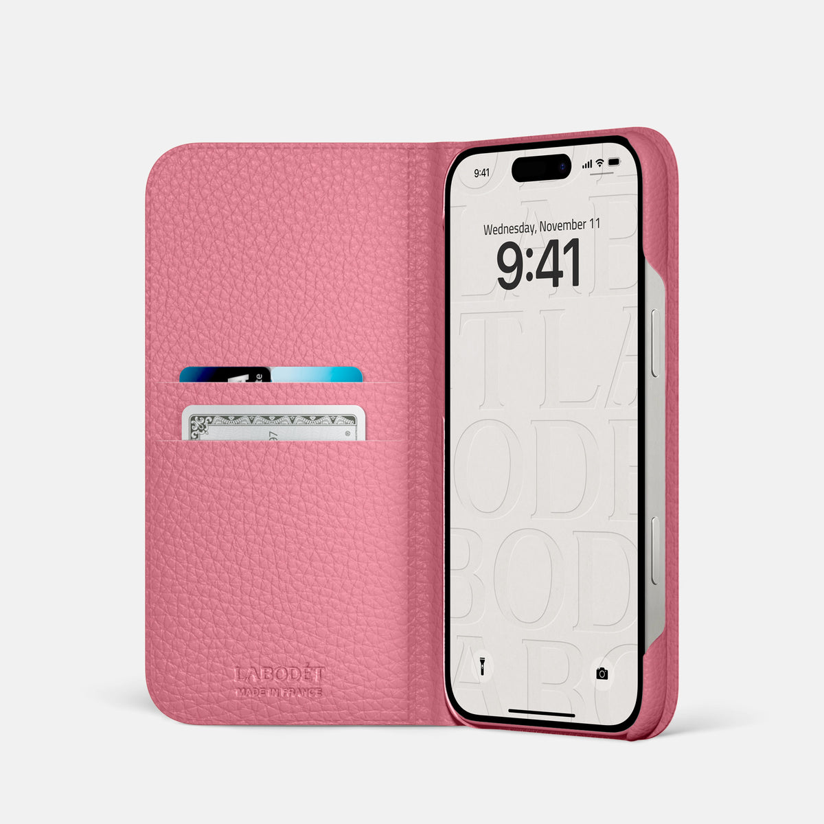Pink iPhone 16 Pro Folio Case Calf -2 | Pink