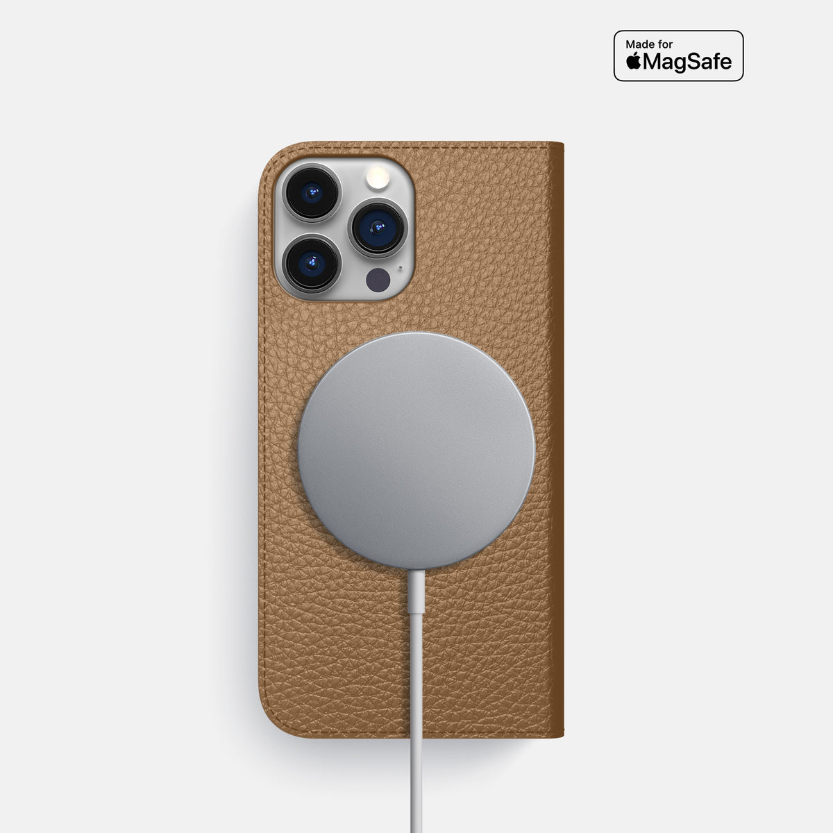 Taupe iPhone 16 Pro Folio Case Calf -3 | Taupe