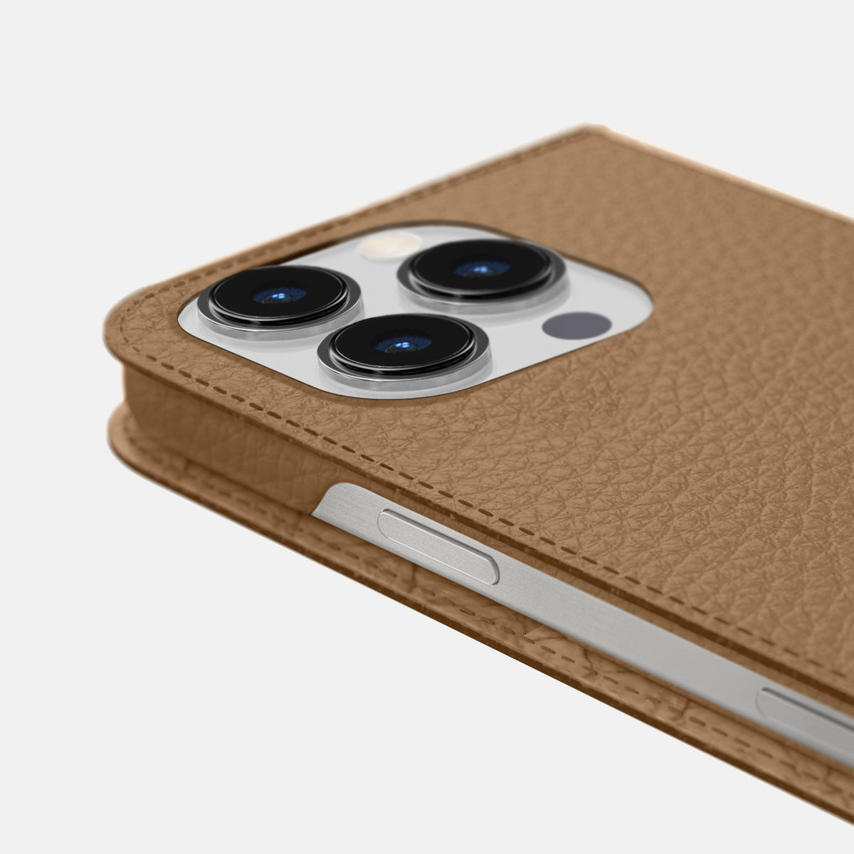 Taupe iPhone 16 Pro Folio Case Calf -5 | Taupe