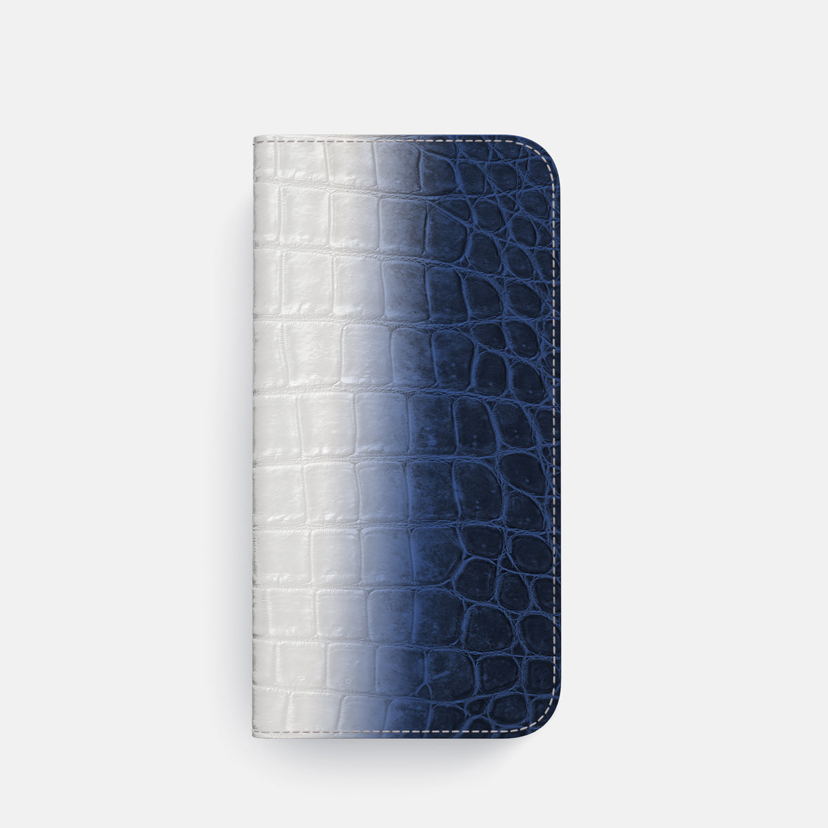 Navy Blue iPhone 16 Pro Folio Case Himalayan Crocodile -4 | Navy-Blue