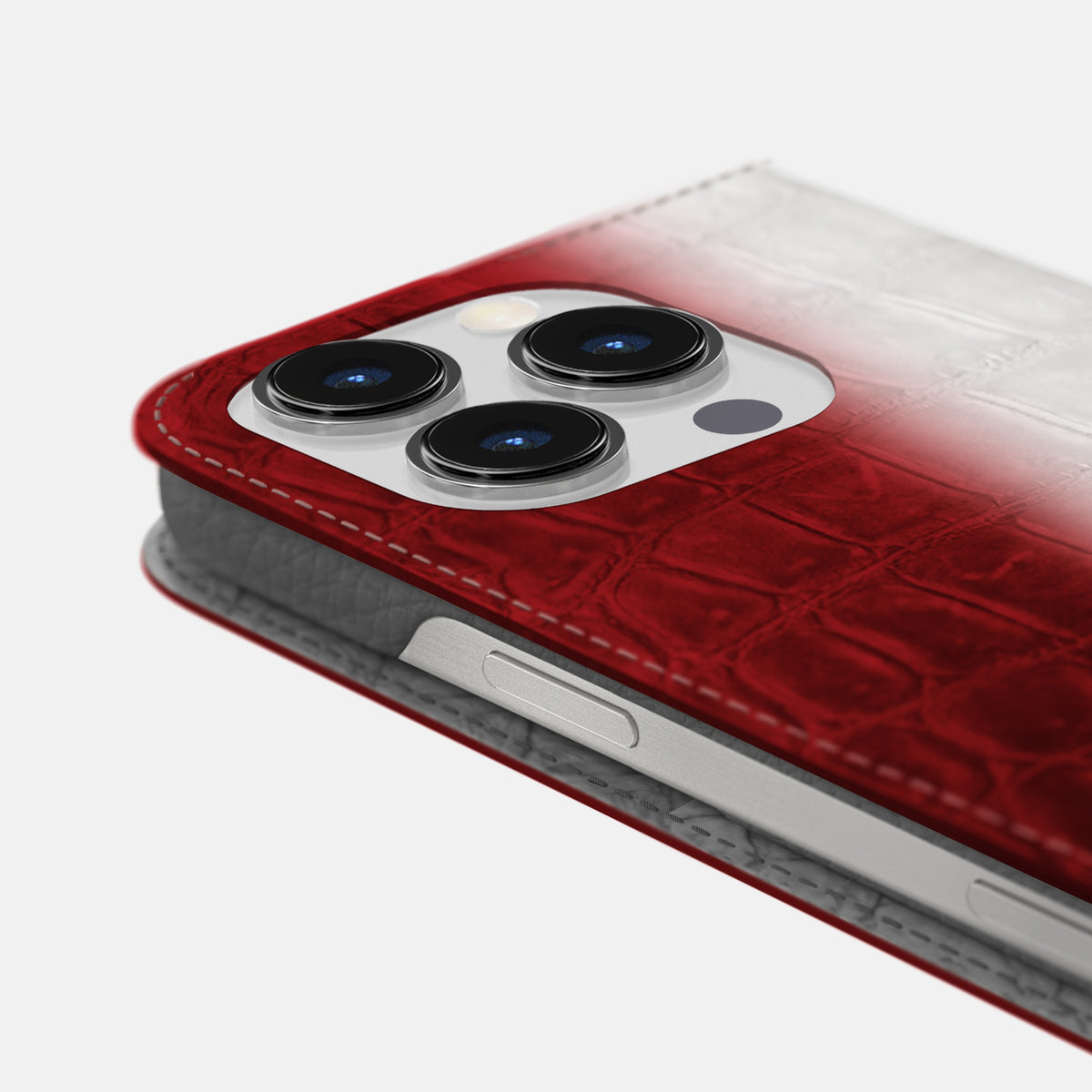 Red iPhone 16 Pro Folio Case Himalayan Crocodile -5 | Red