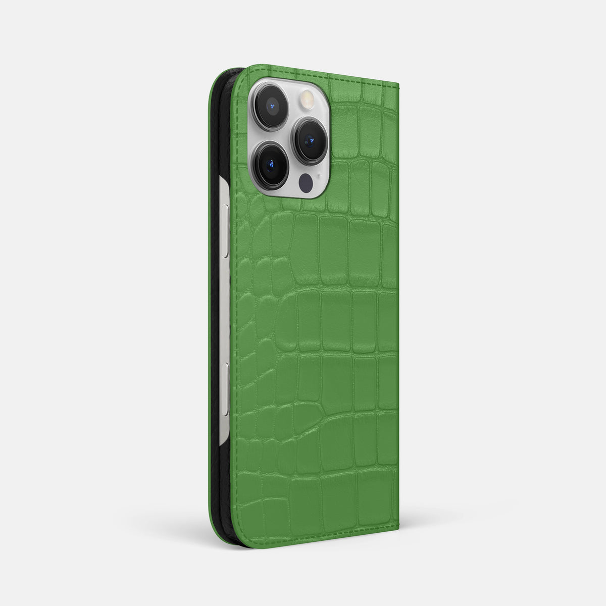 Apple-Green iPhone 16 Pro Max Folio Slim Case Alligator -1 | Apple-Green