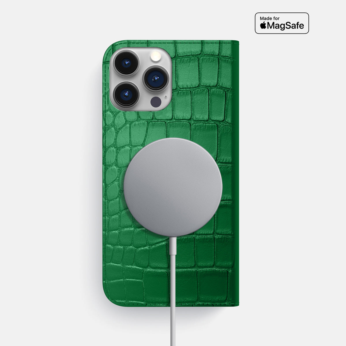 Forest-Green iPhone 16 Pro Max Folio Slim Case Alligator -3 | Forest-Green