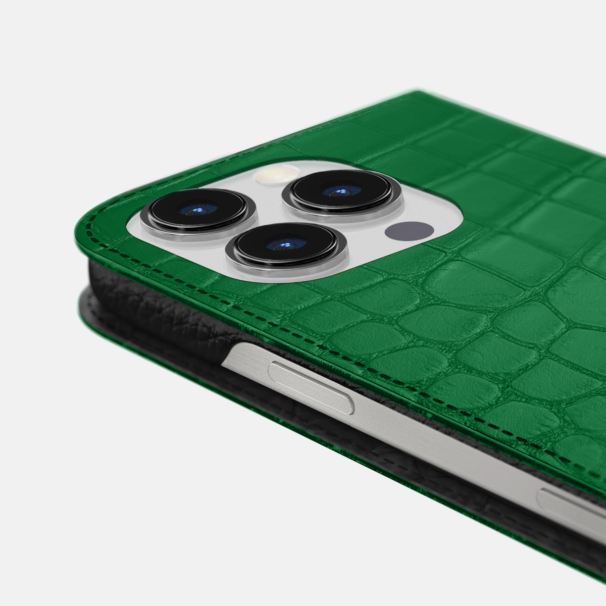 Forest-Green iPhone 16 Pro Max Folio Slim Case Alligator -5 | Forest-Green