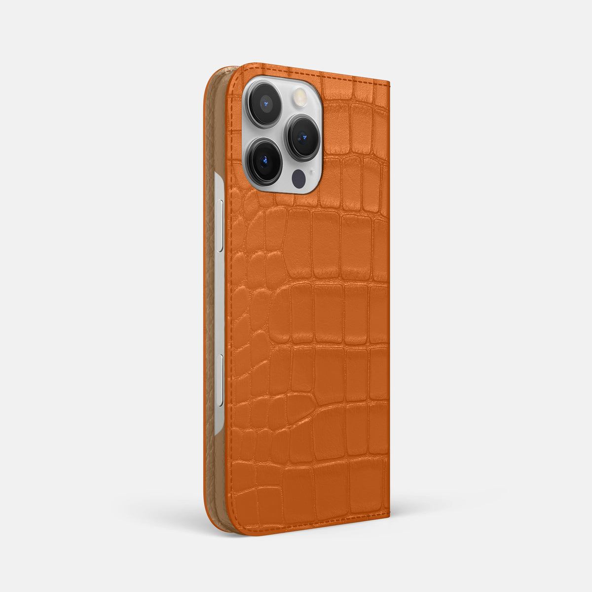 Orange iPhone 16 Pro Max Folio Slim Case Alligator -1 | Orange