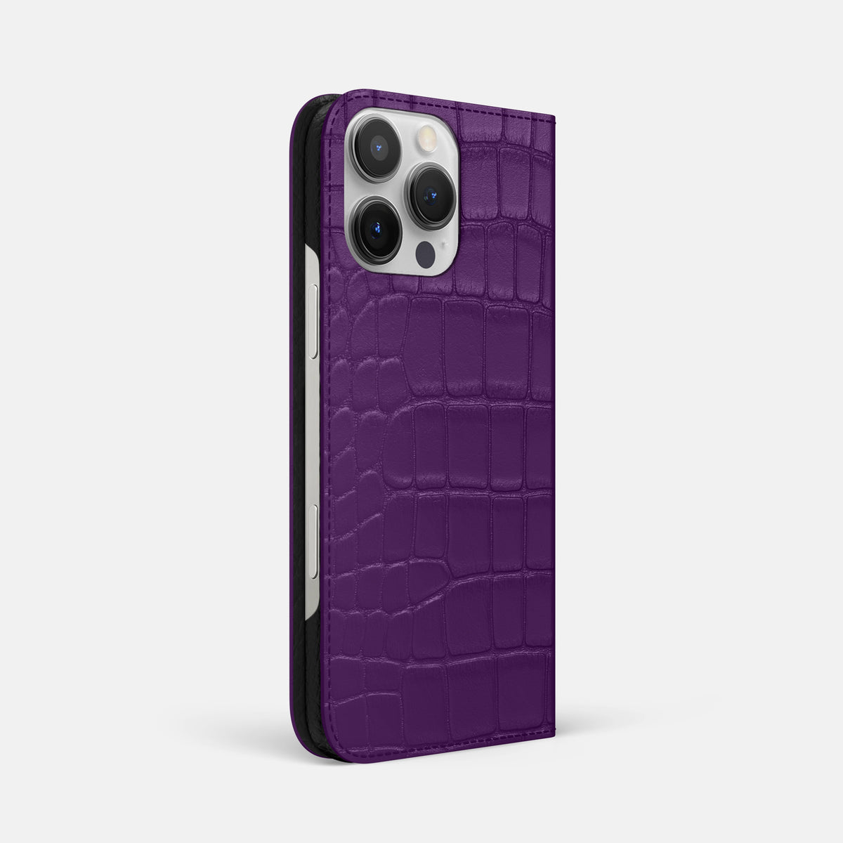 Purple iPhone 16 Pro Max Folio Slim Case Alligator -1 | Purple