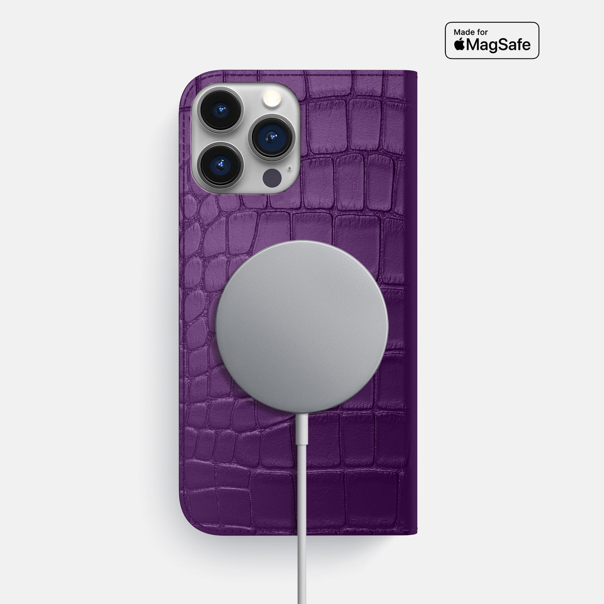 Purple iPhone 16 Pro Max Folio Slim Case Alligator -3 | Purple