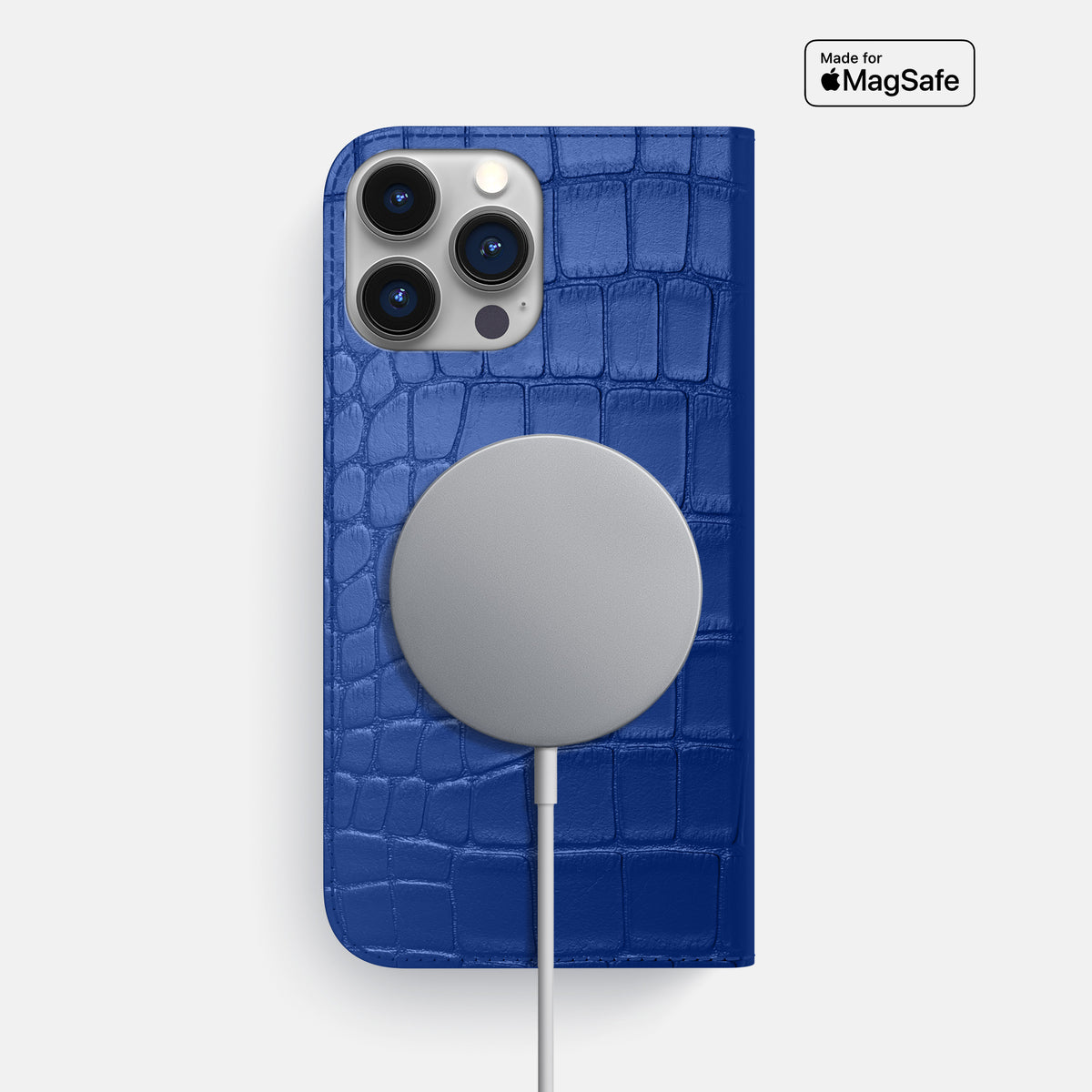 Royal Blue iPhone 16 Pro Max Folio Slim Case Alligator -3 | Royal-Blue