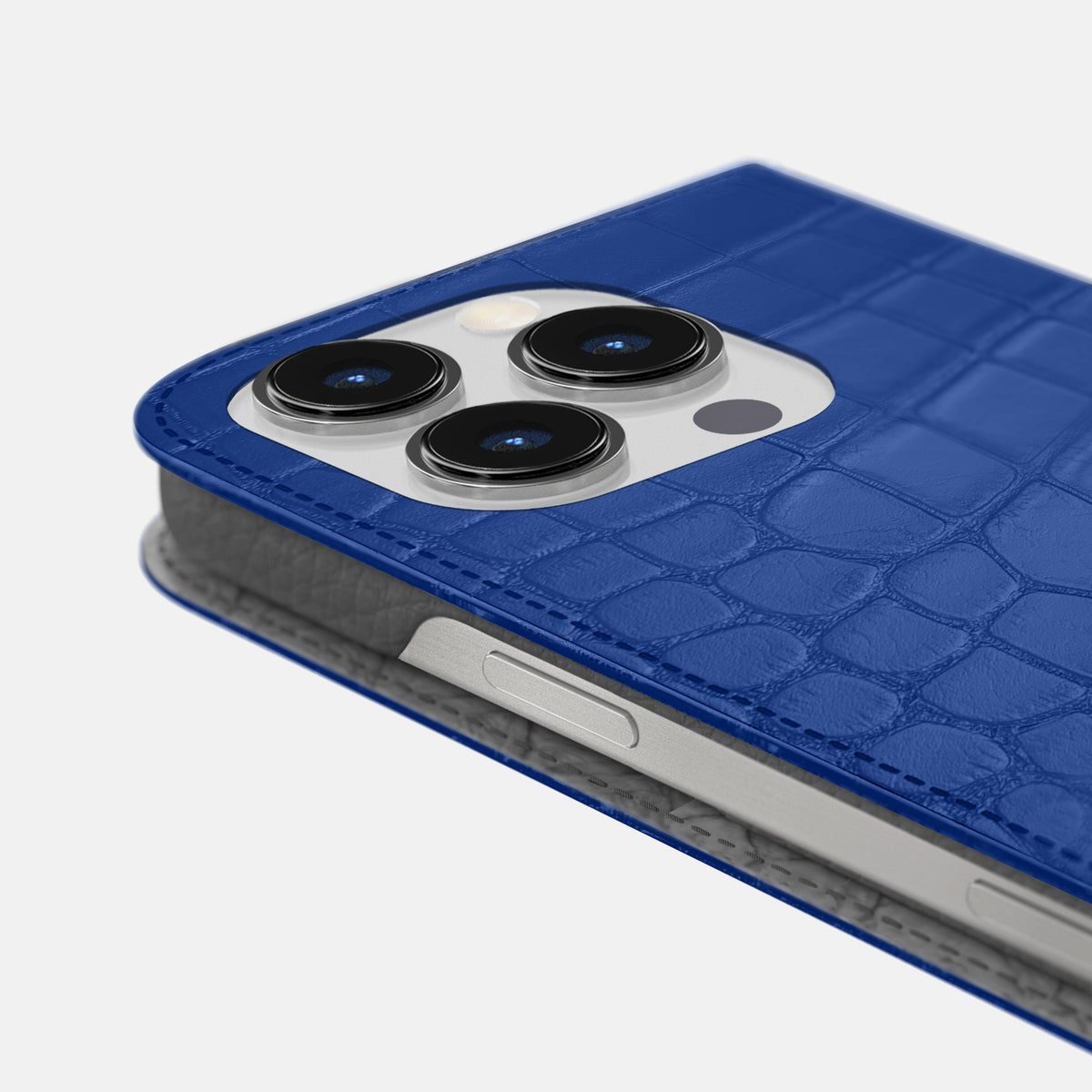 Royal Blue iPhone 16 Pro Max Folio Slim Case Alligator -5 | Royal-Blue