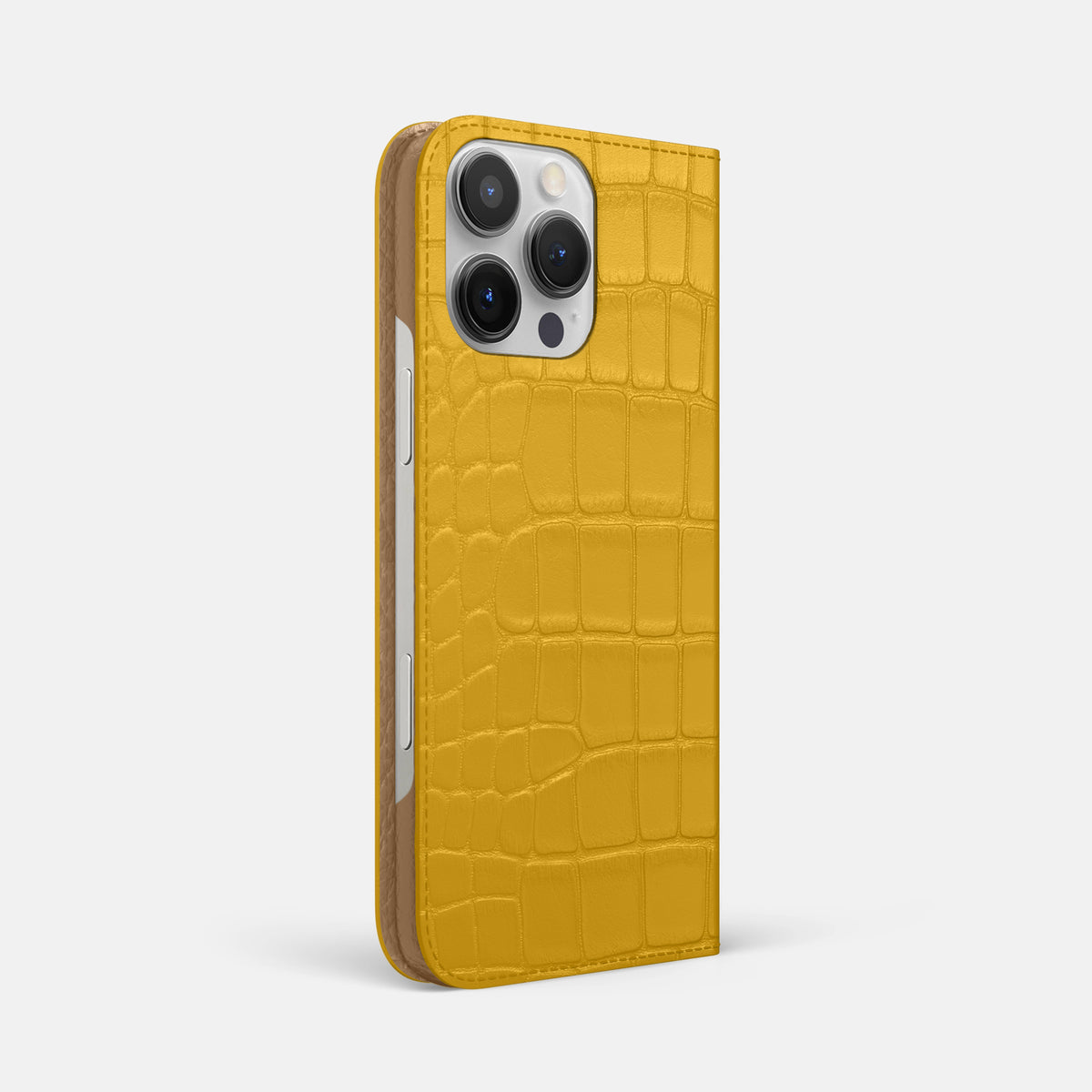 Yellow iPhone 16 Pro Max Folio Slim Case Alligator -1 | Yellow