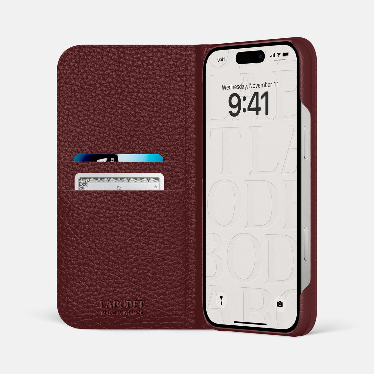 Bordeaux iPhone 16 Pro Max Folio Case Calf -2 | Bordeaux