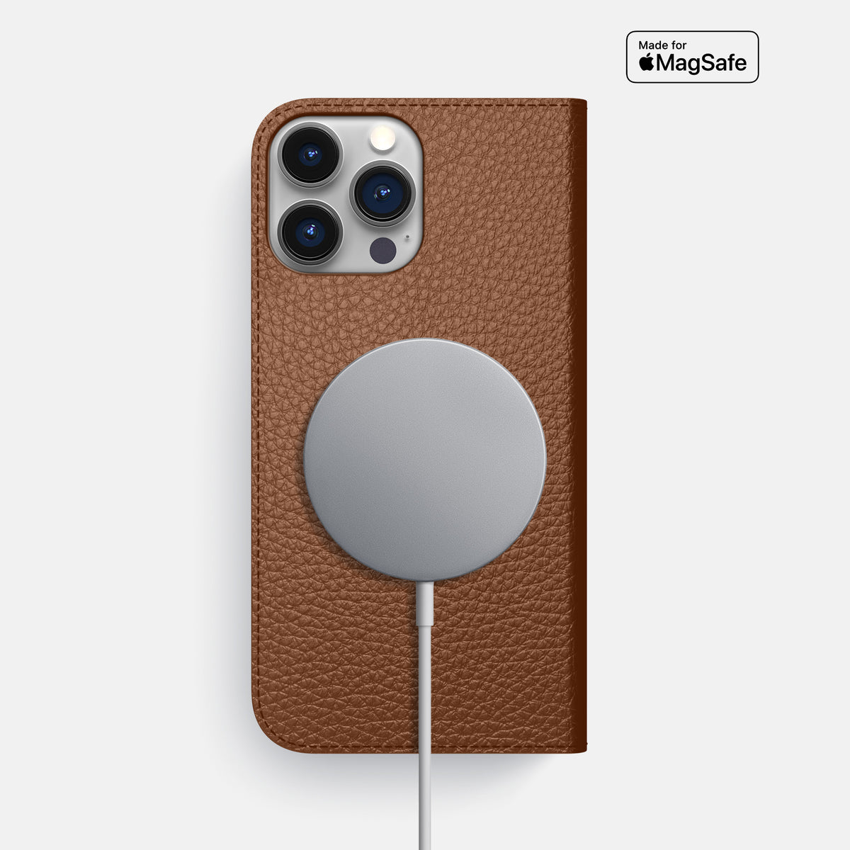 Caramel iPhone 16 Pro Max Folio Case Calf -3 | Caramel