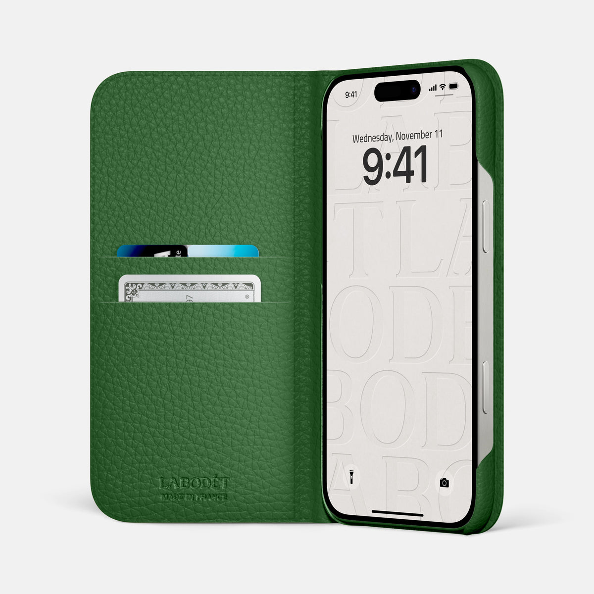Dark-Green iPhone 16 Pro Max Folio Case Calf -2 | Dark-Green