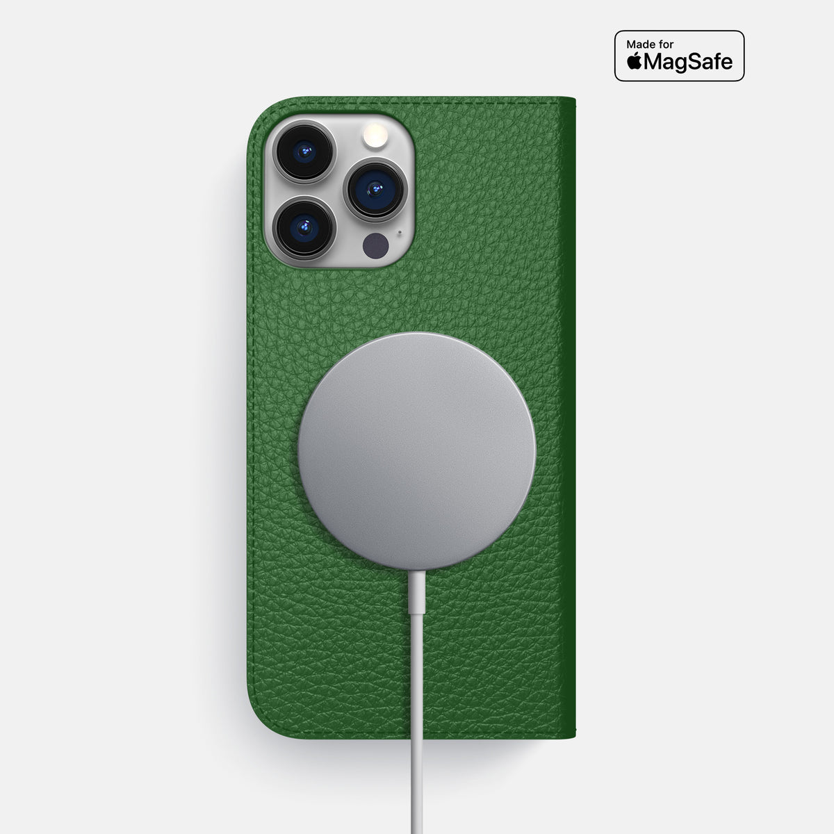 Dark-Green iPhone 16 Pro Max Folio Case Calf -3 | Dark-Green