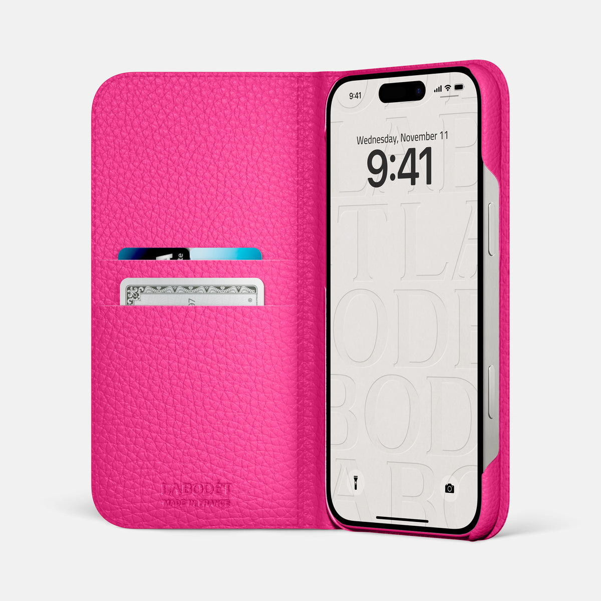 Magenta iPhone 16 Pro Max Folio Case Calf -2 | Magenta