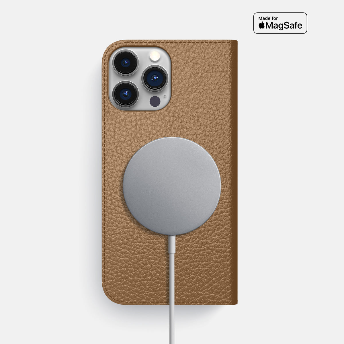 Taupe iPhone 16 Pro Max Folio Case Calf -3 | Taupe