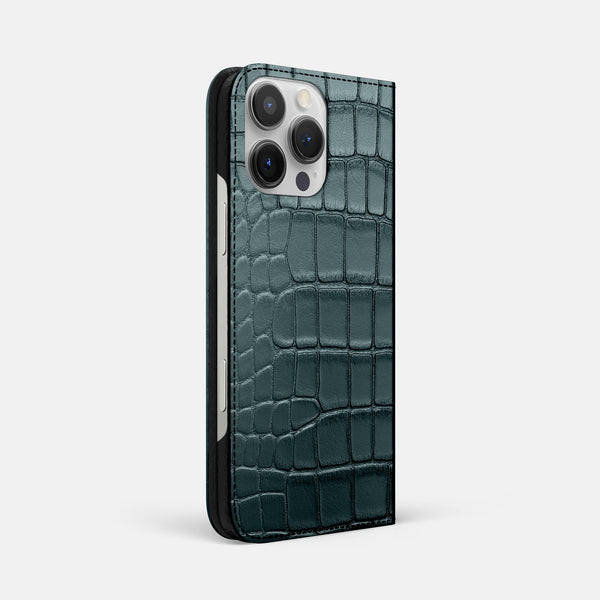 Folio Slim Case For iPhone 16 Pro Max In Metallic Alligator