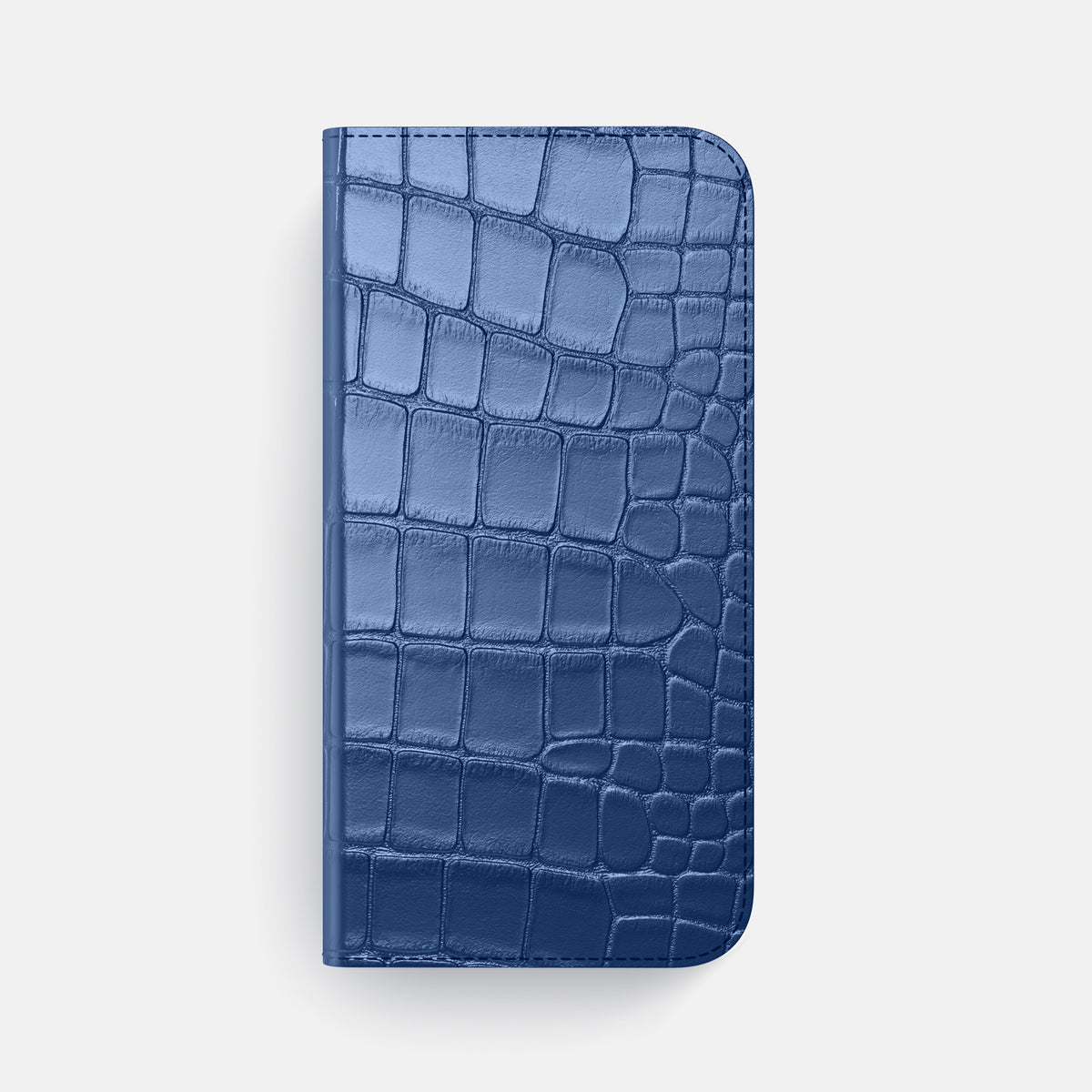 Pearlized-Blue iPhone 16 Pro Max Folio Case Alligator -4 | Pearlized-Blue