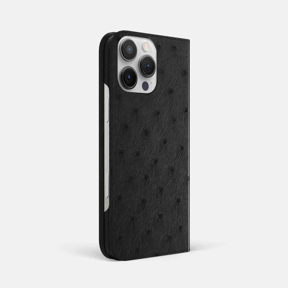 Black iPhone 16 Pro Max Folio Case Ostrich -1 | Black