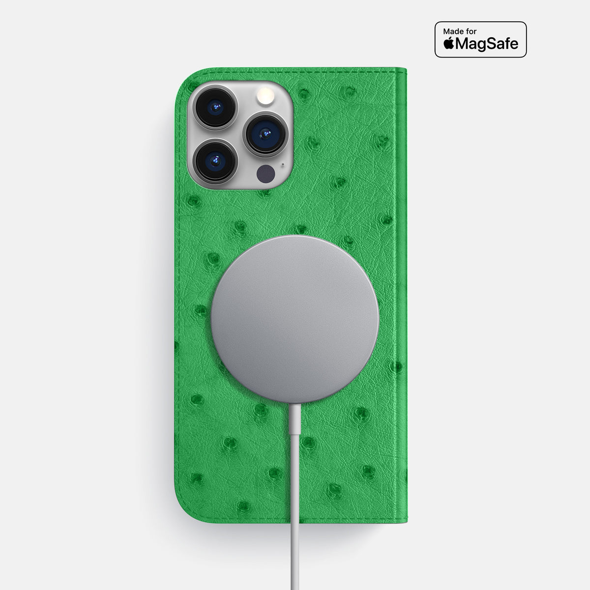 Kentucky Green iPhone 16 Pro Max Folio Case Ostrich -3 | Kentucky-Green