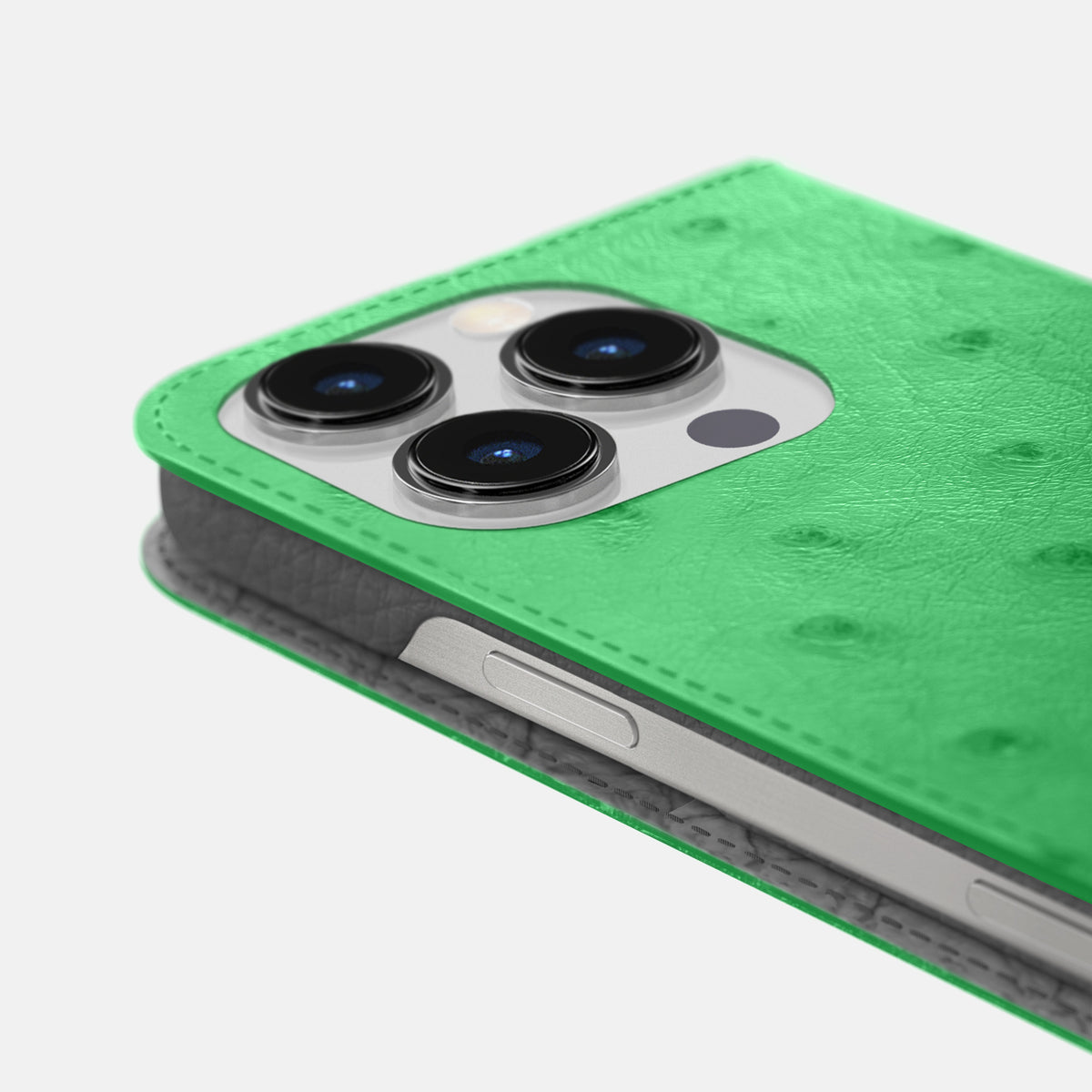 Kentucky Green iPhone 16 Pro Max Folio Case Ostrich -5 | Kentucky-Green