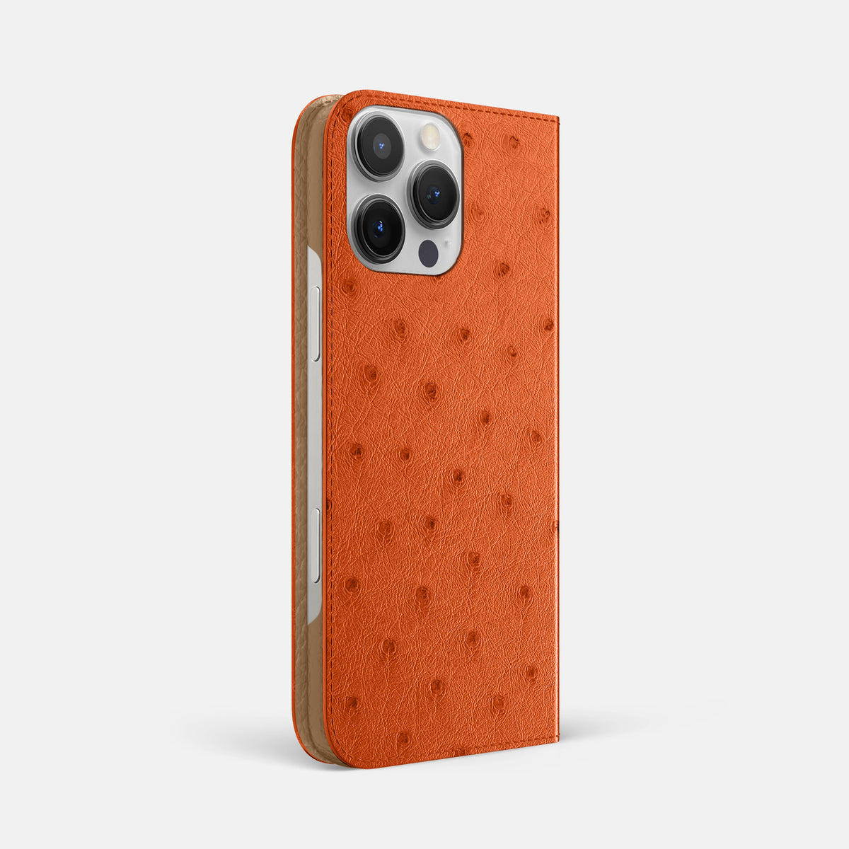 Orange iPhone 16 Pro Max Folio Case Ostrich -1 | Orange