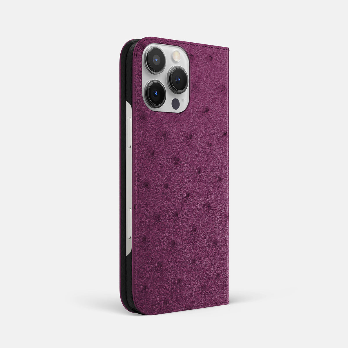 Purple iPhone 16 Pro Max Folio Case Ostrich -1 | Purple