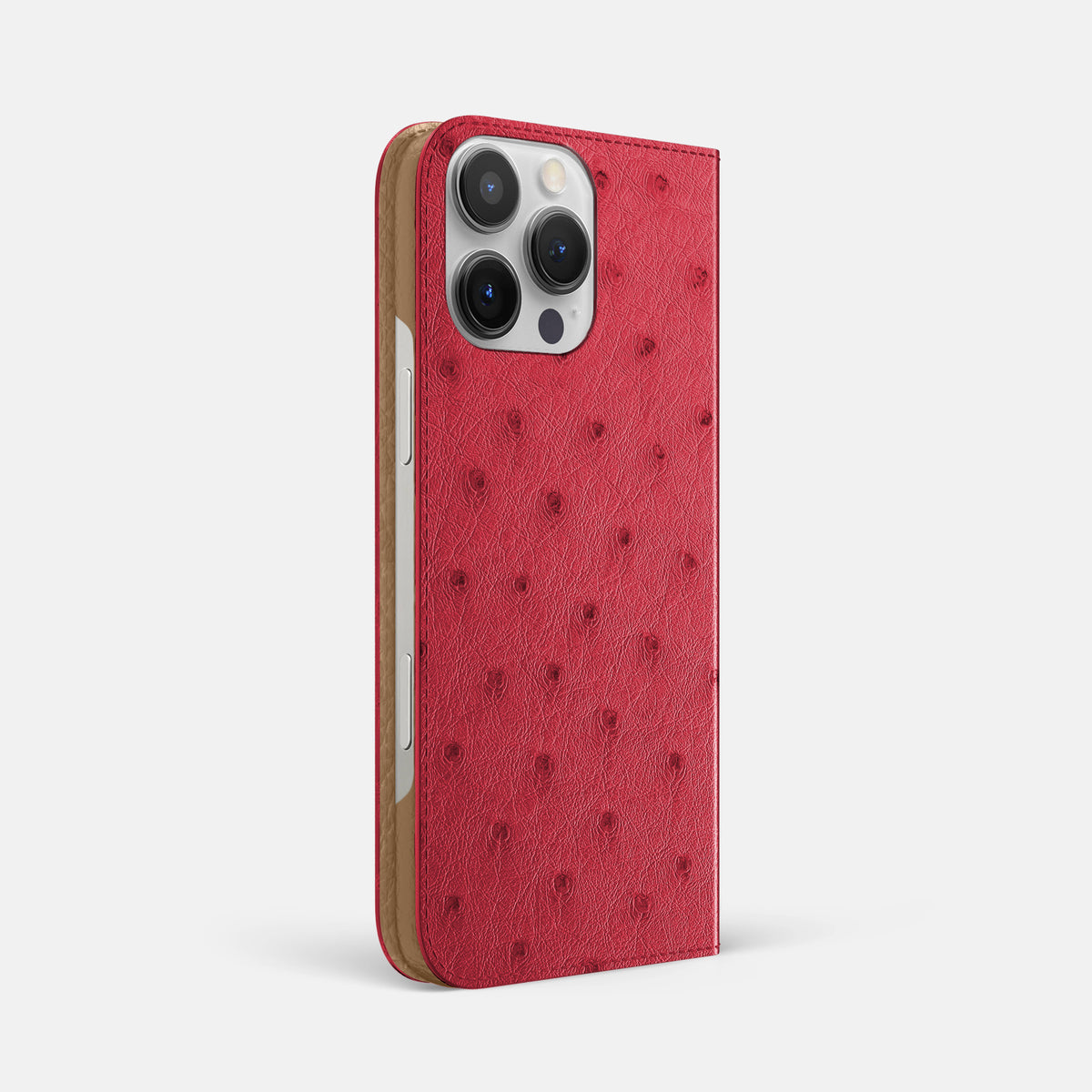 Red iPhone 16 Pro Max Folio Case Ostrich -1 | Red