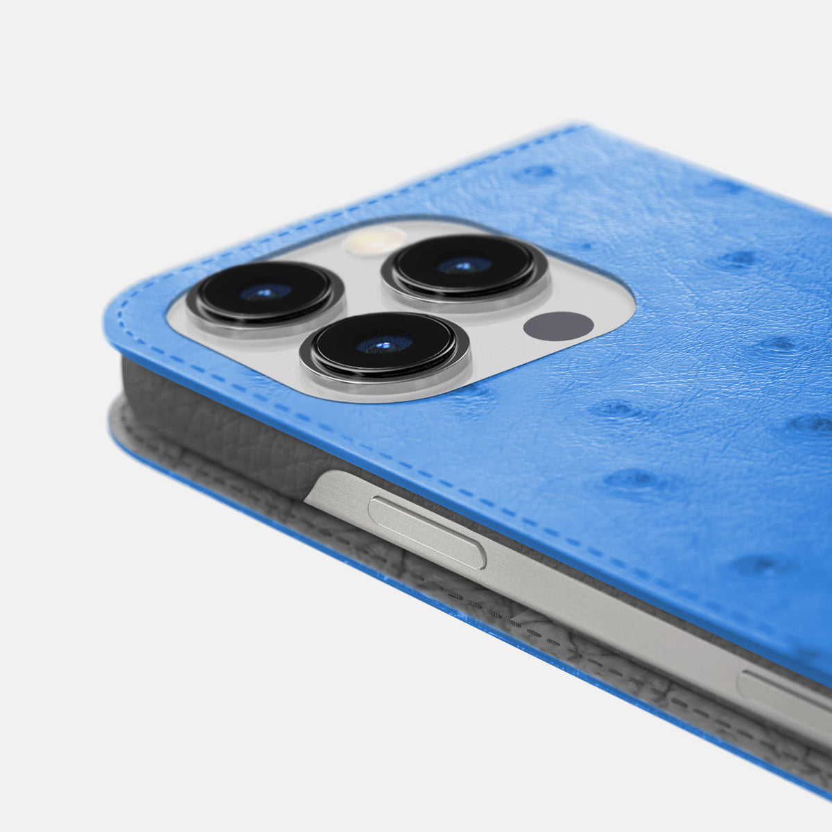 Royal-Blue iPhone 16 Pro Max Folio Case Ostrich -5 | Royal-Blue