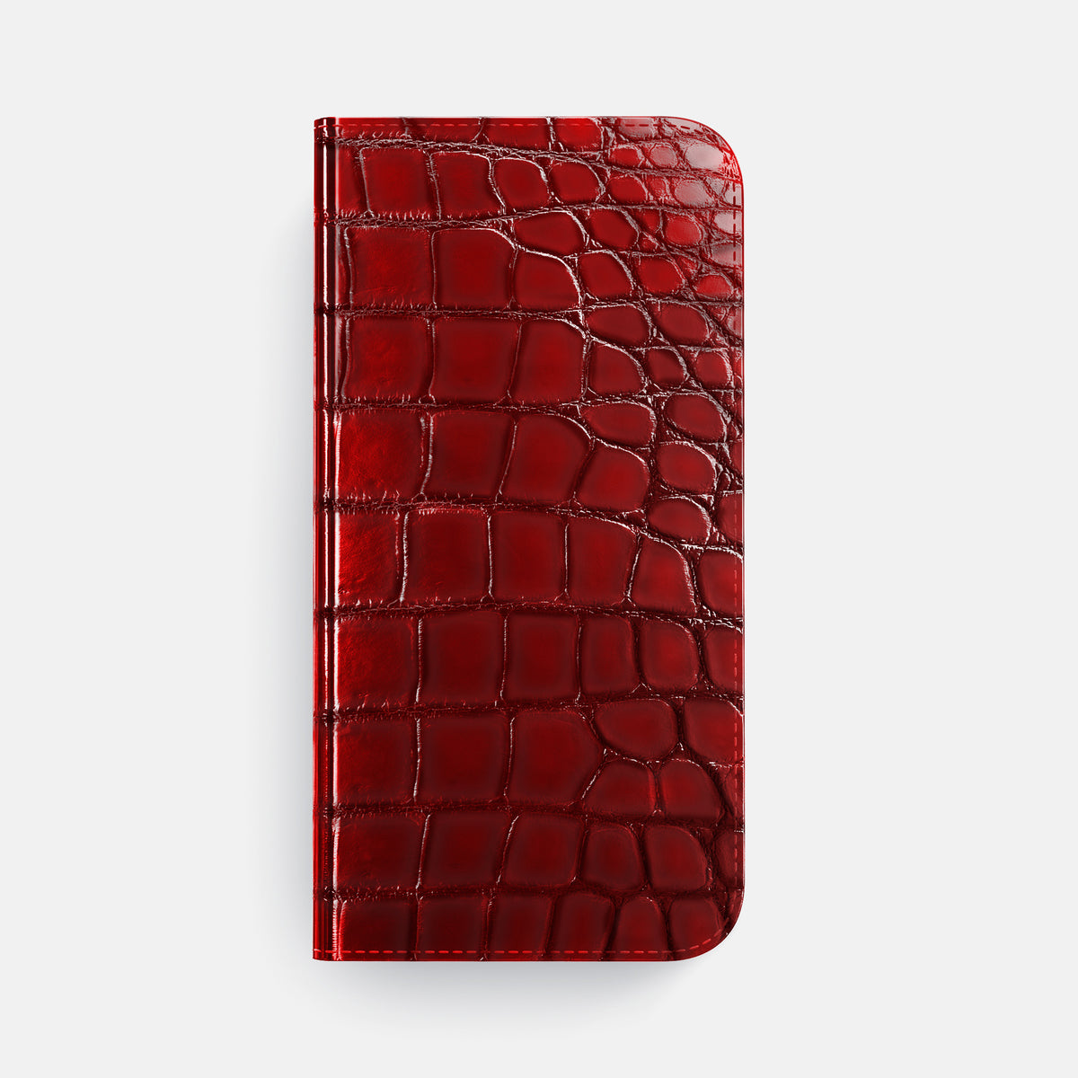 Burgundy iPhone 16 Pro Folio Case Patina Alligator -4 | Burgundy