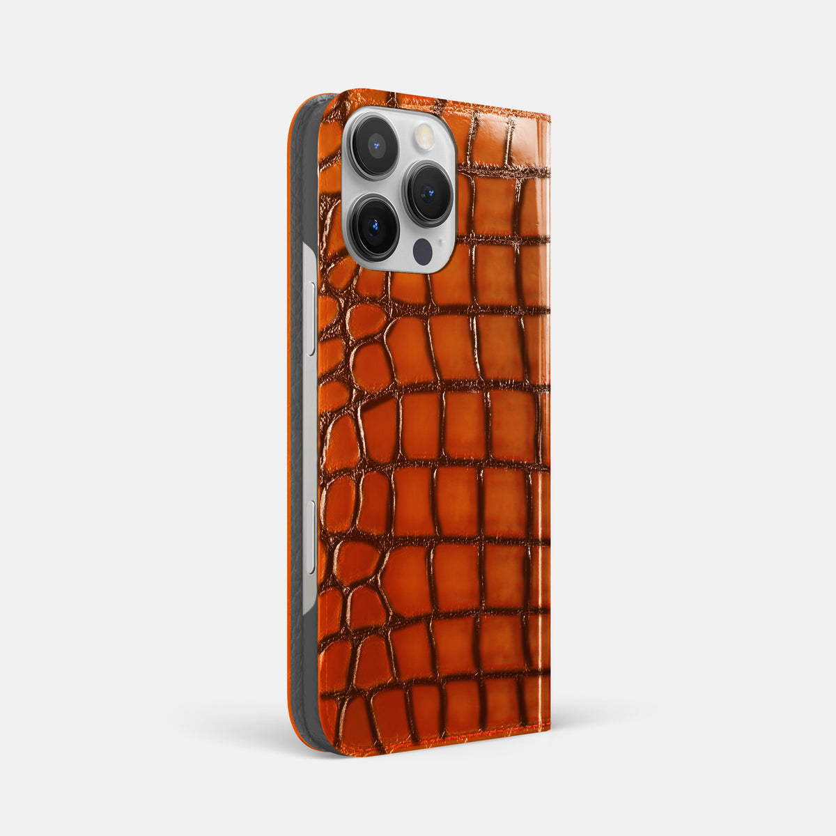 Clay-Court iPhone 16 Pro Folio Case Patina Alligator -1 | Clay-Court