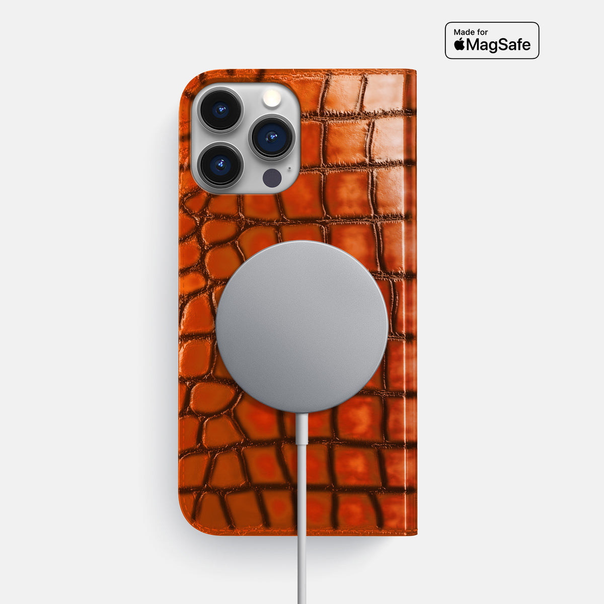 Clay-Court iPhone 16 Pro Folio Case Patina Alligator -3 | Clay-Court