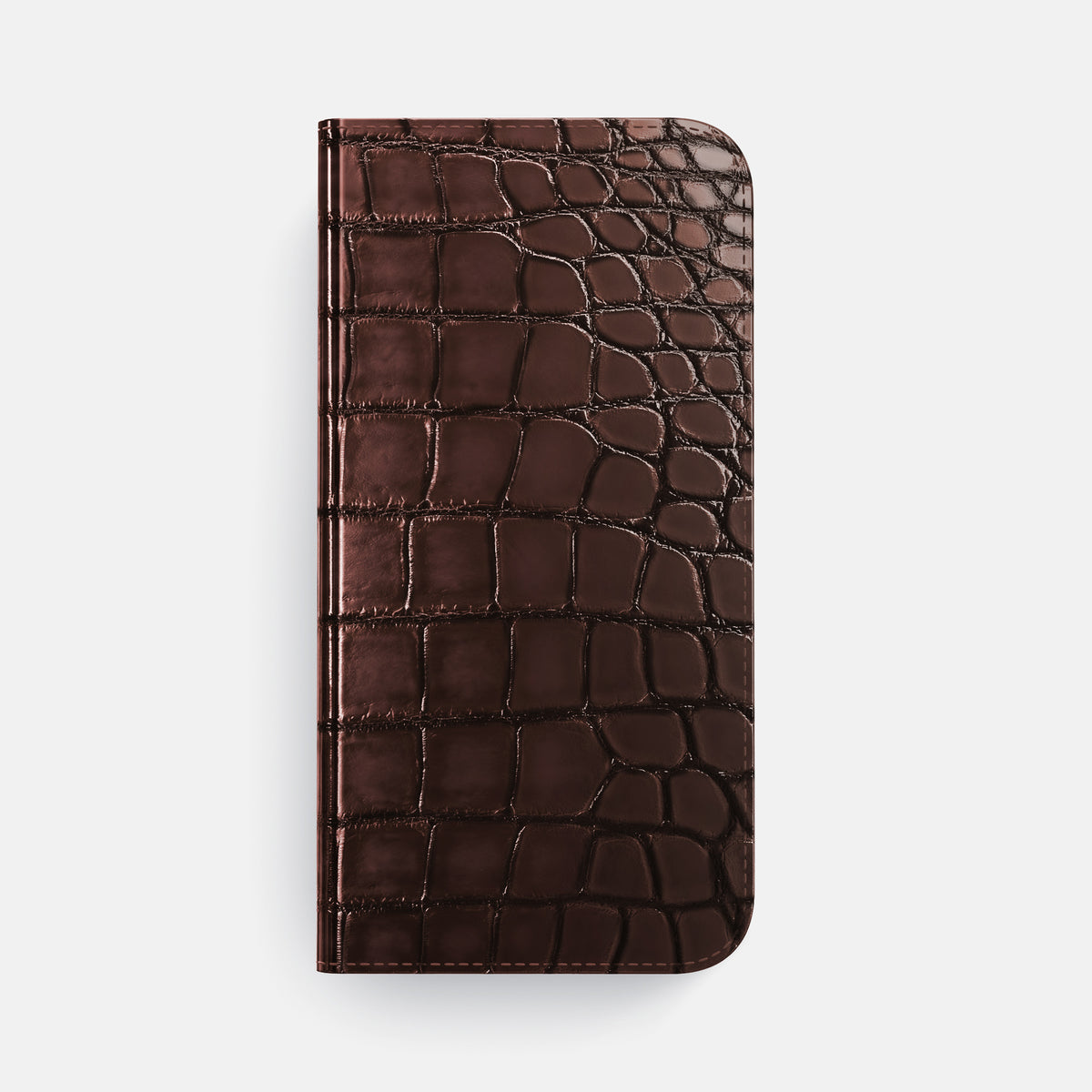 Grape-Wine iPhone 16 Pro Folio Case Patina Alligator -4 | Grape-Wine