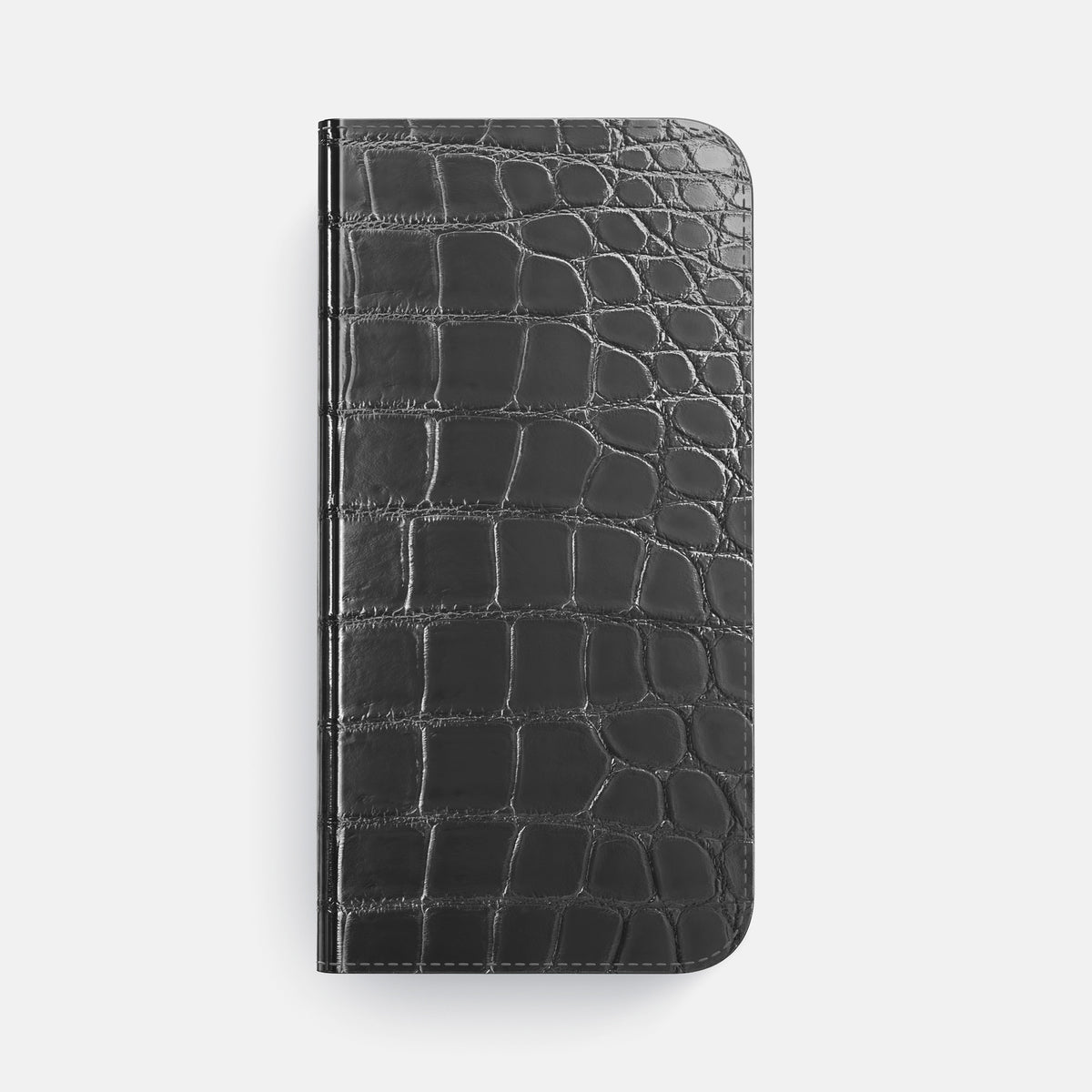 Grey iPhone 16 Pro Folio Case Patina Alligator -4 | Grey