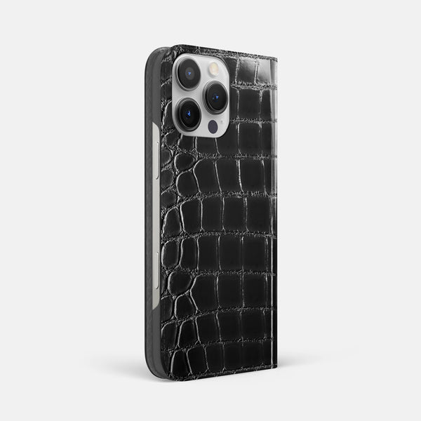 Folio Slim Case For iPhone 16 Pro Max In Patina Alligator