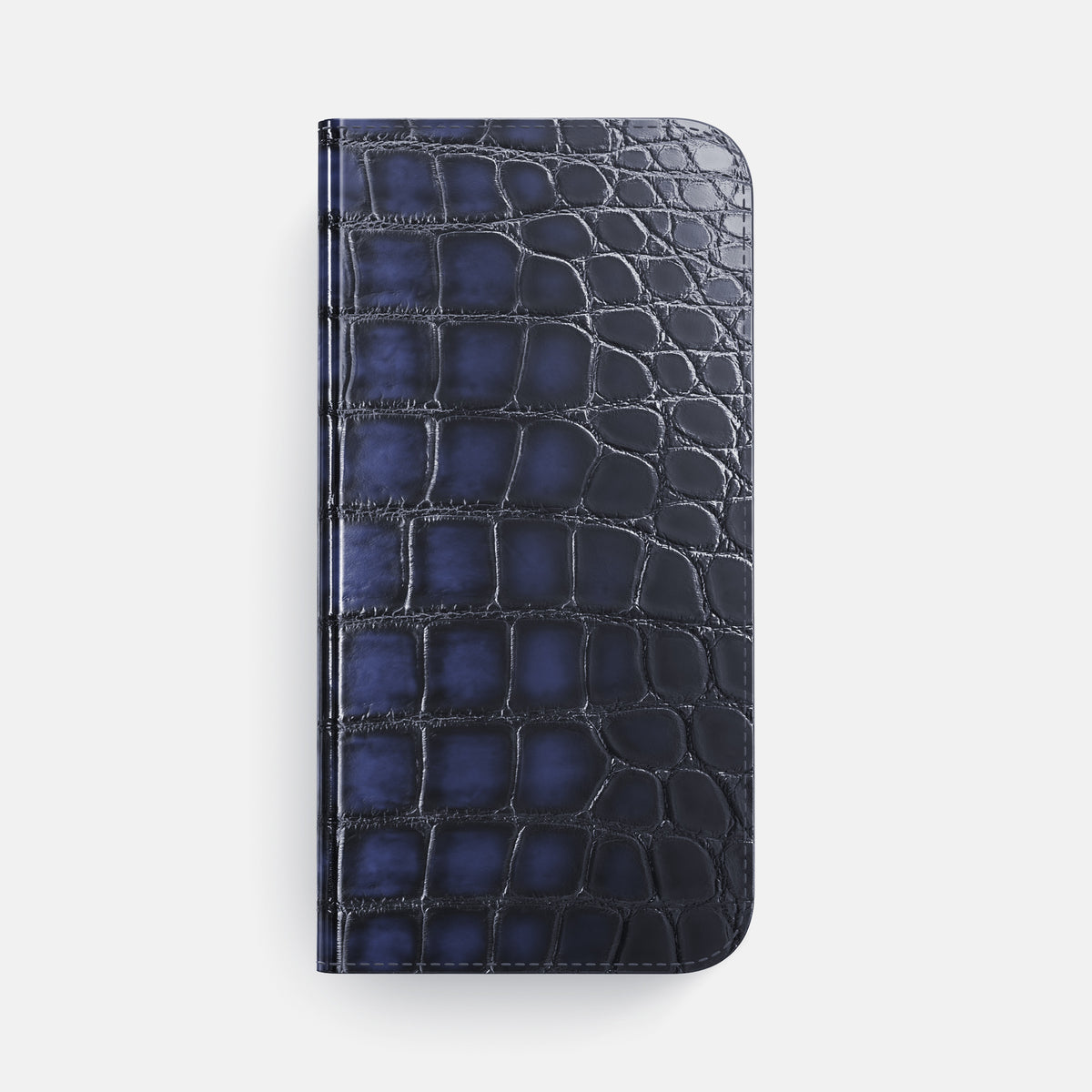 Havana-Blue iPhone 16 Pro Folio Case Patina Alligator -4 | Havana-Blue
