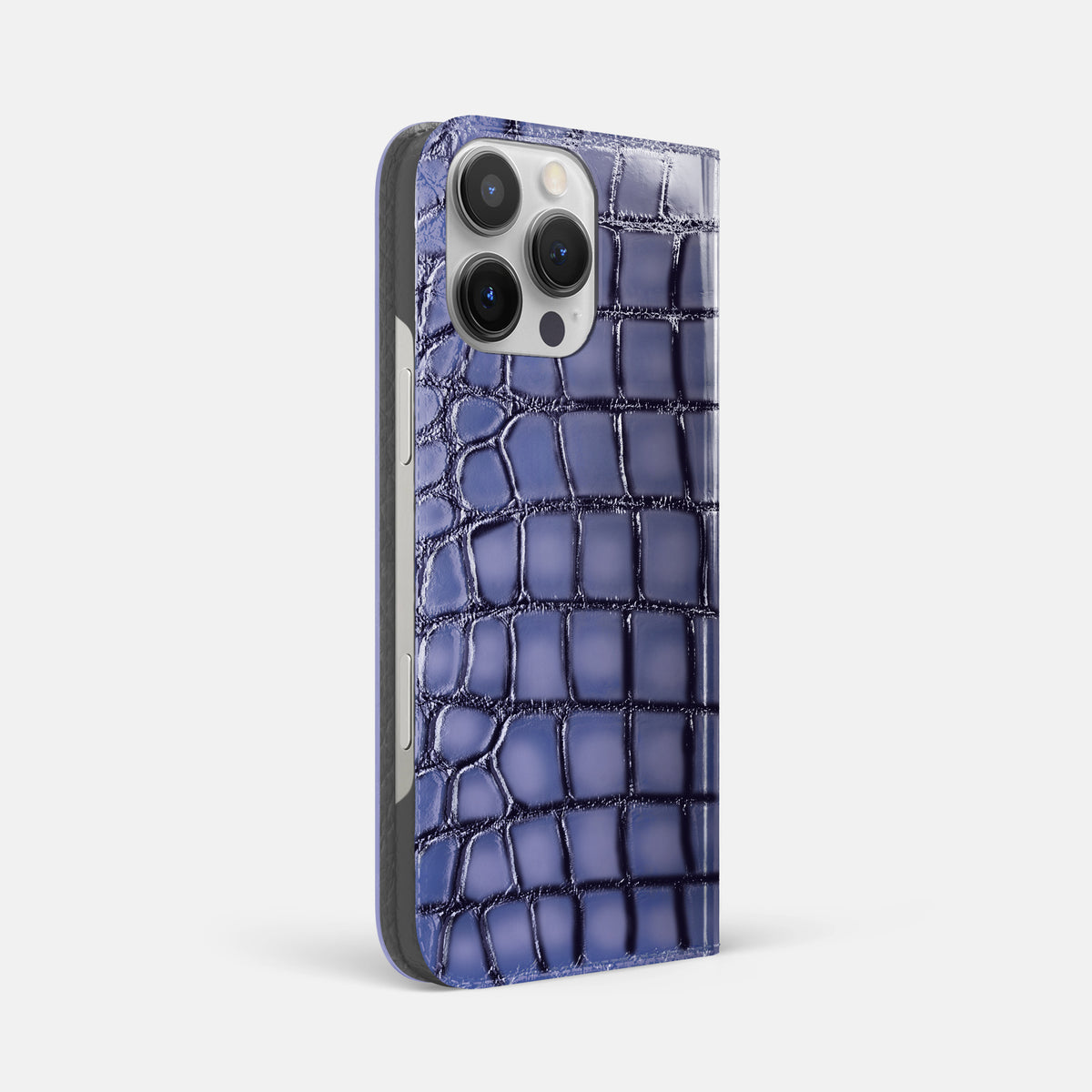 Lilac iPhone 16 Pro Folio Case Patina Alligator -1 | Lilac