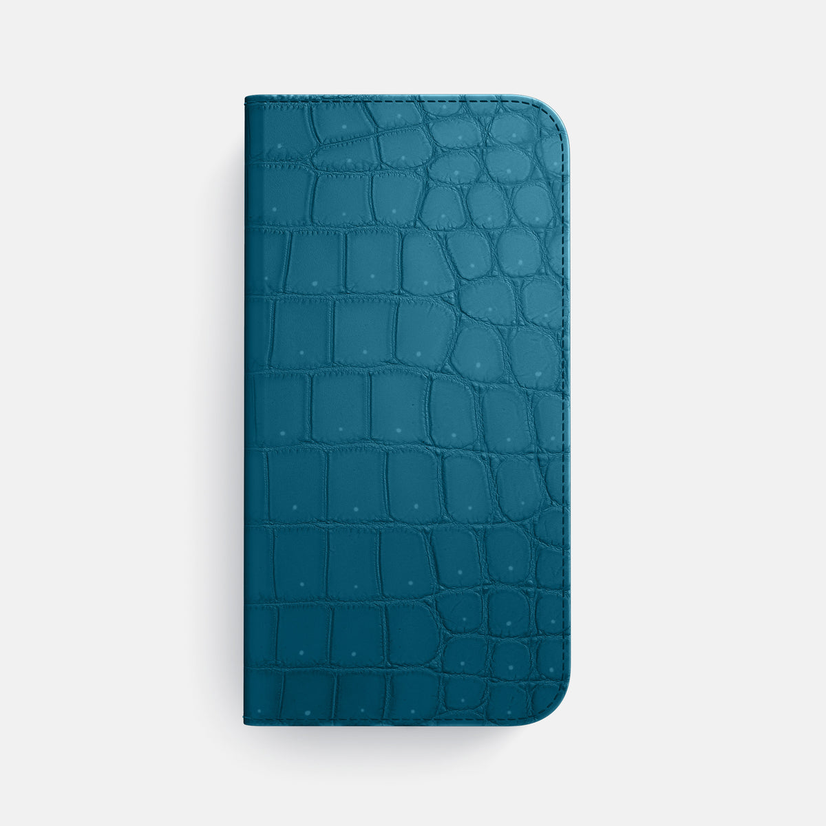 Duck Blue iPhone 16 Pro Max Folio Case Porosus Crocodile -4 | Duck-Blue