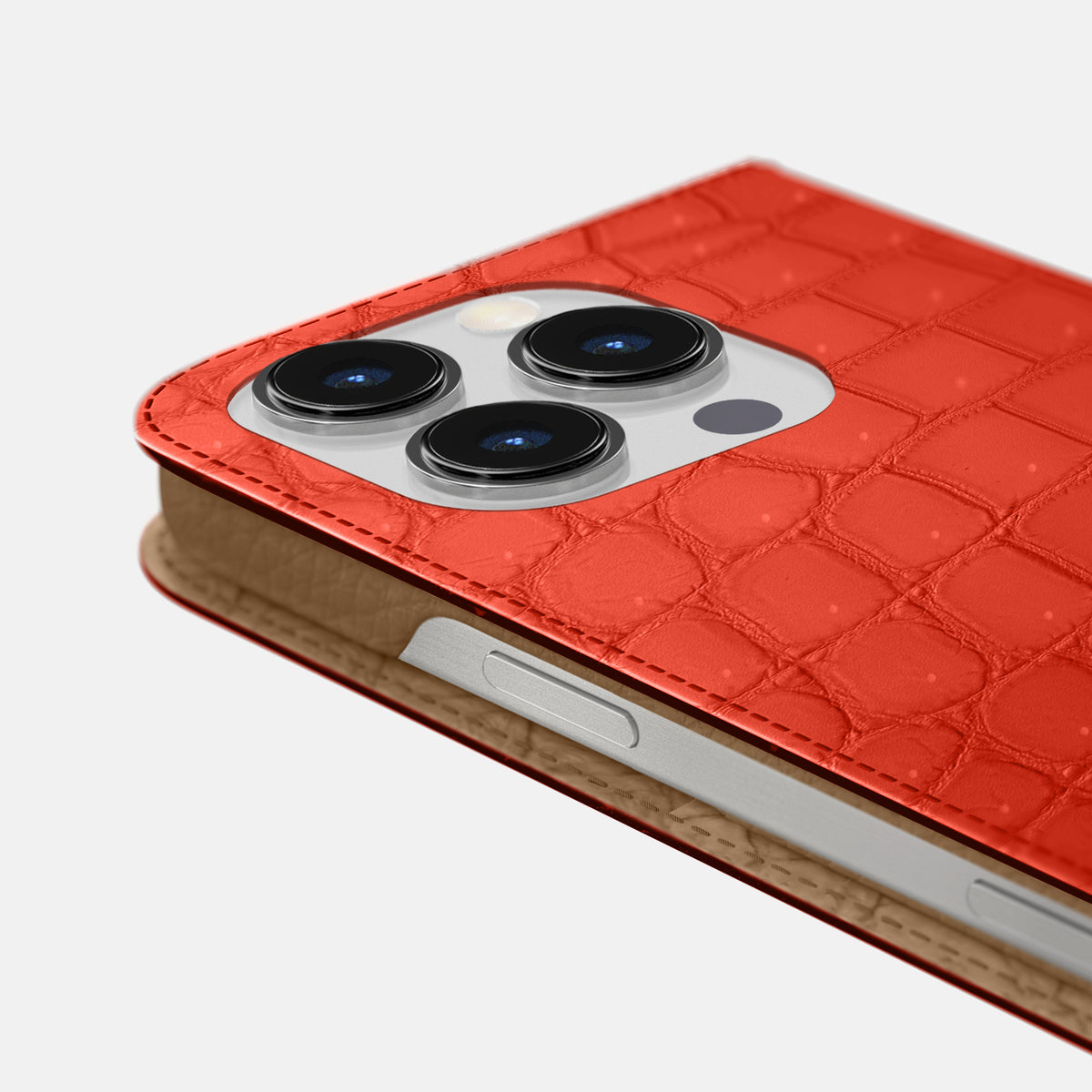 Rust iPhone 16 Pro Max Folio Case Porosus Crocodile -5 | Rust