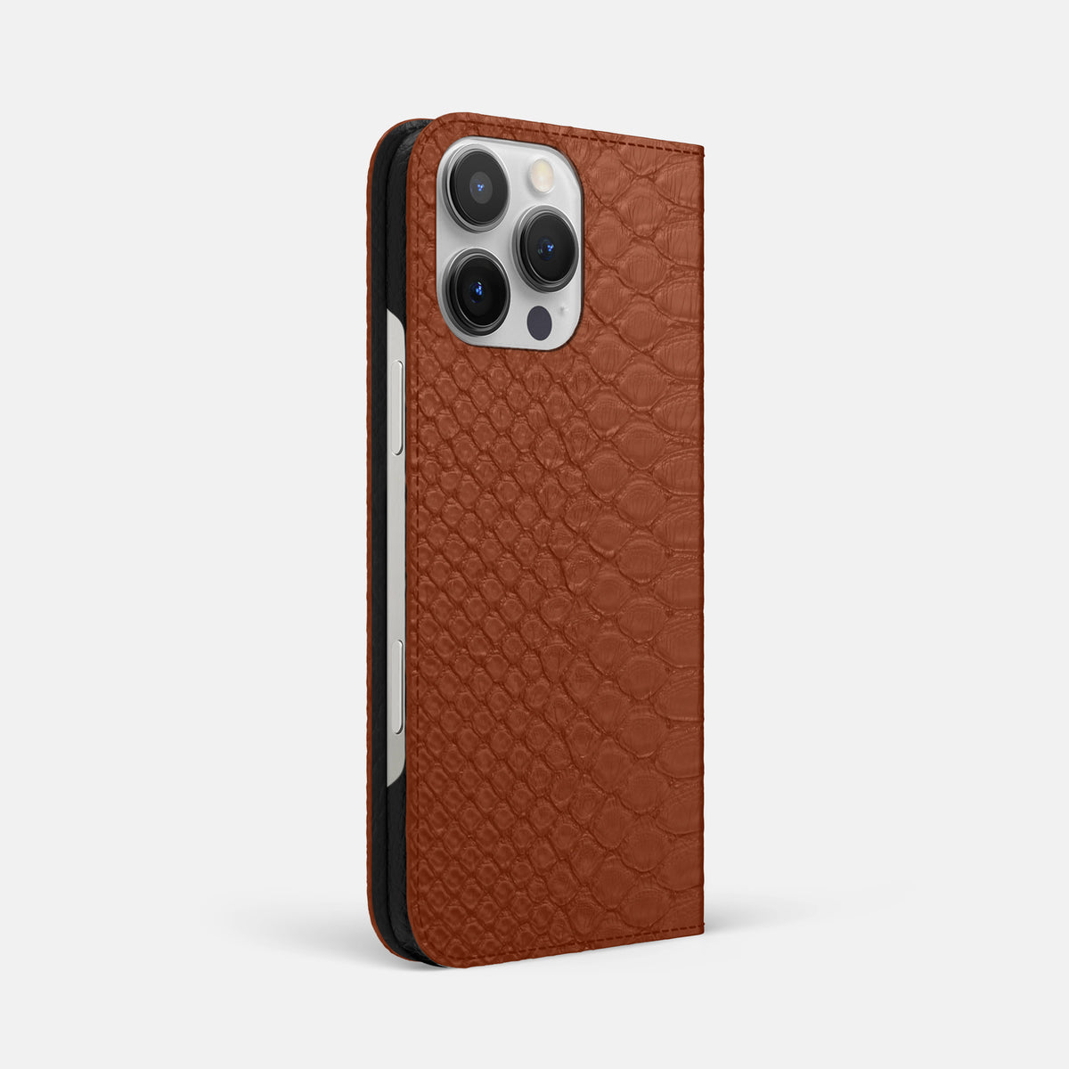 Medium-Brown iPhone 16 Pro Max Folio Case Python -1 | Medium-Brown