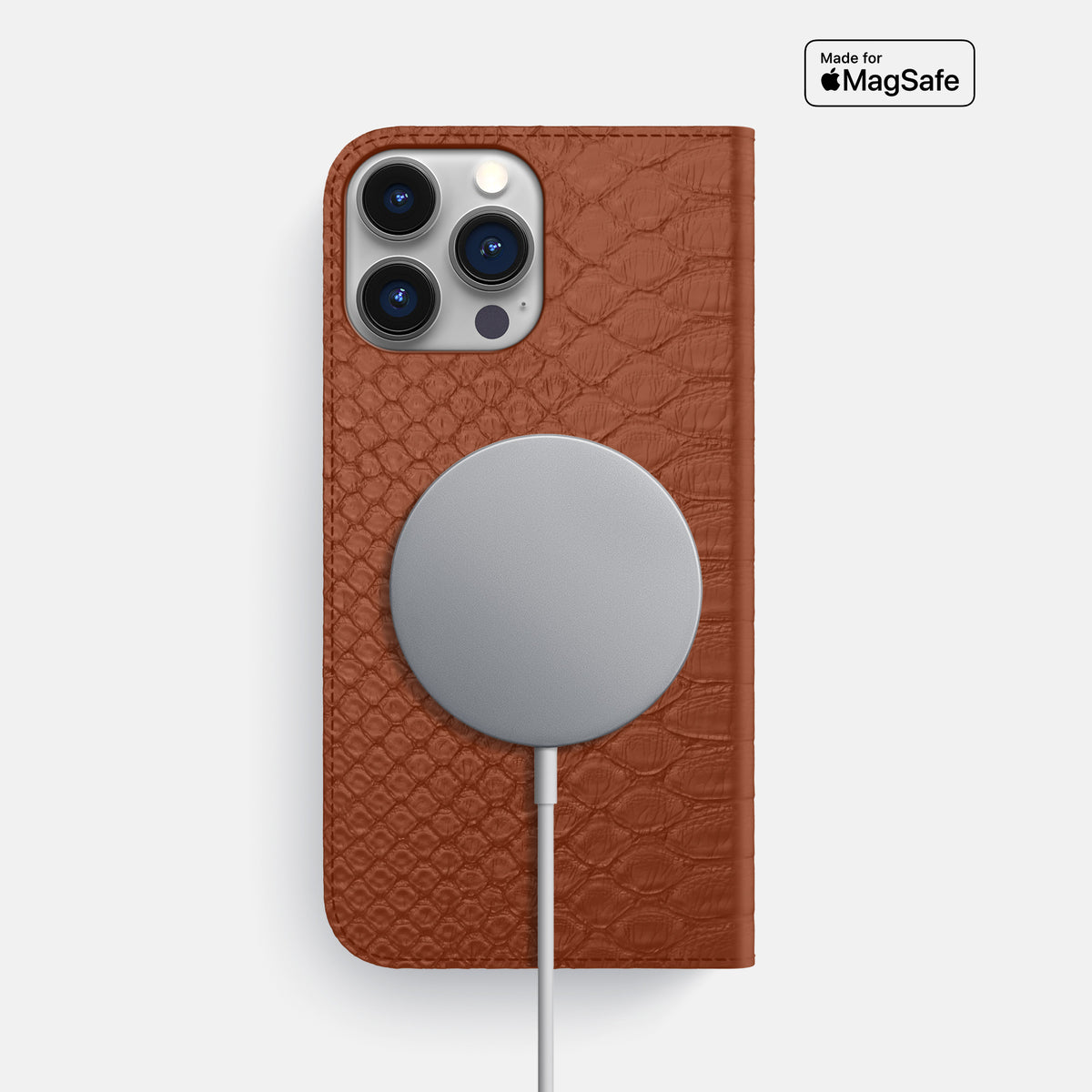 Medium-Brown iPhone 16 Pro Max Folio Case Python -3 | Medium-Brown