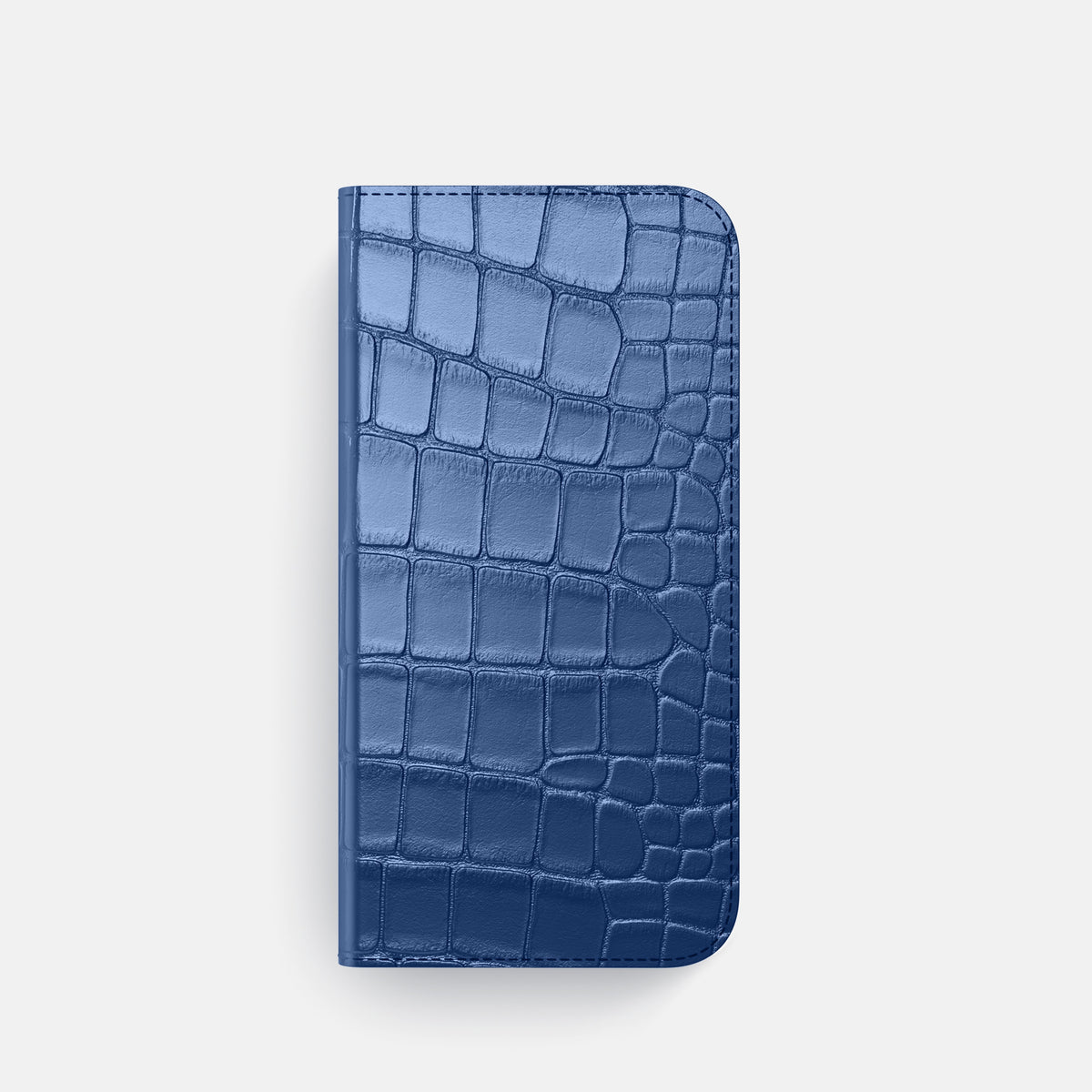 Pearlized-Blue iPhone 16 Pro Folio Case Alligator -4 | Pearlized-Blue