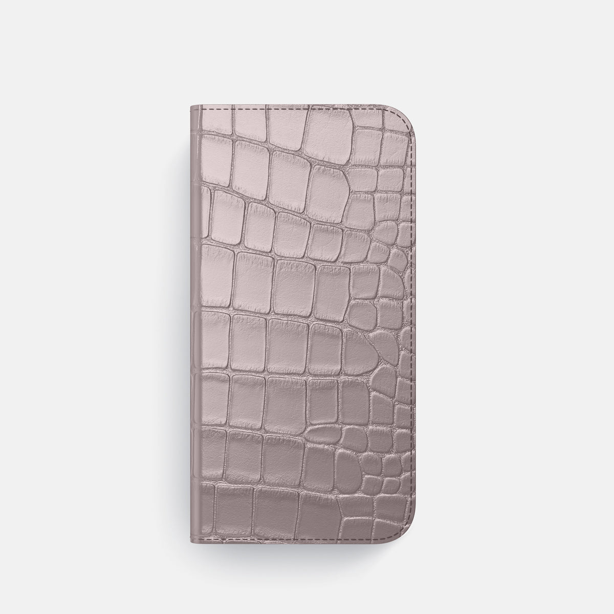 Pearlized-Pink iPhone 16 Pro Folio Case Alligator -4 | Pearlized-Pink