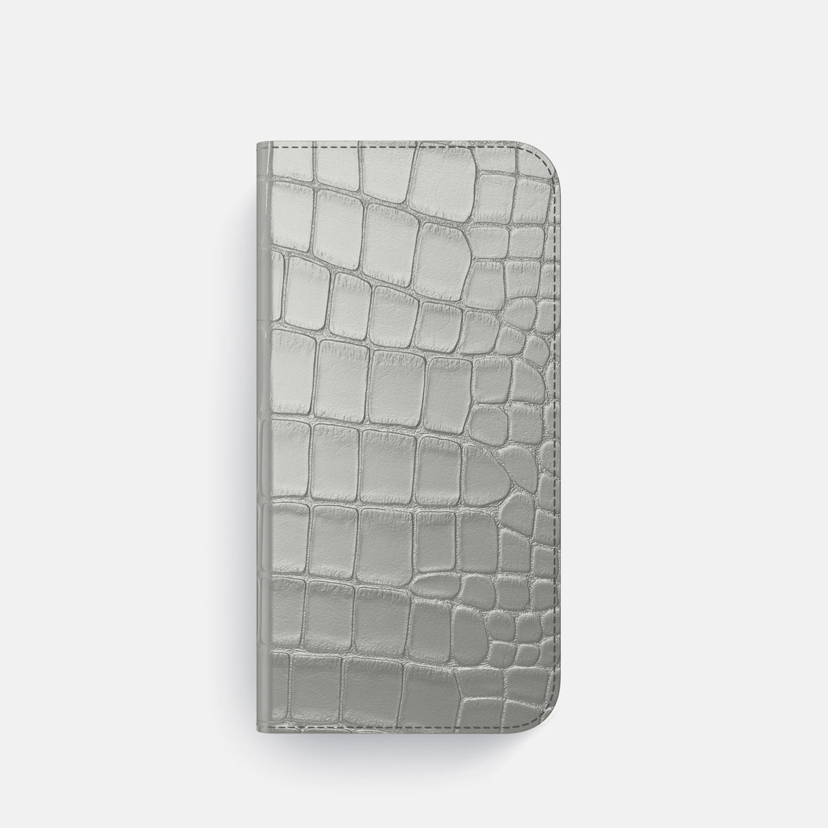 Pearlized-White iPhone 16 Pro Folio Case Alligator -4 | Pearlized-White