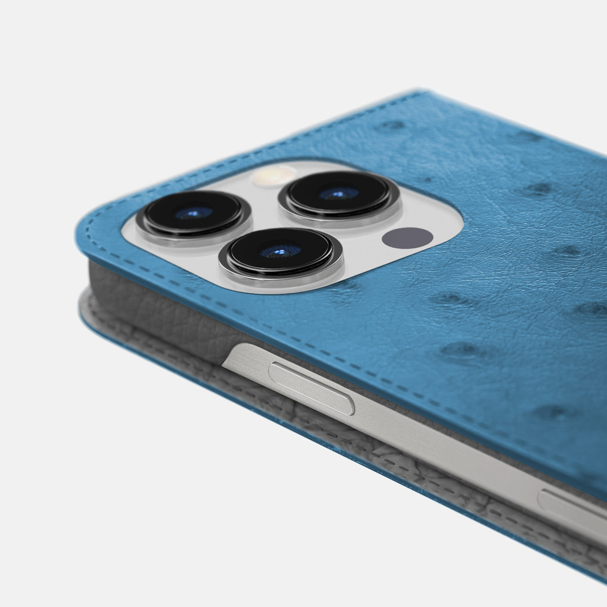Blue Jeans iPhone 16 Pro Folio Case Ostrich -5 | Blue-Jeans