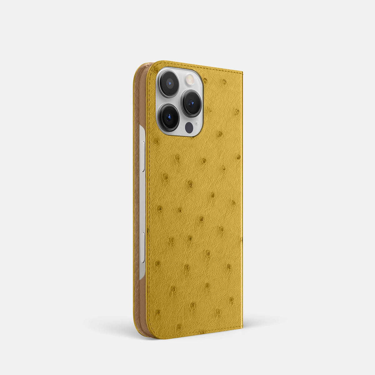 Gold iPhone 16 Pro Folio Case Ostrich -1 | Gold