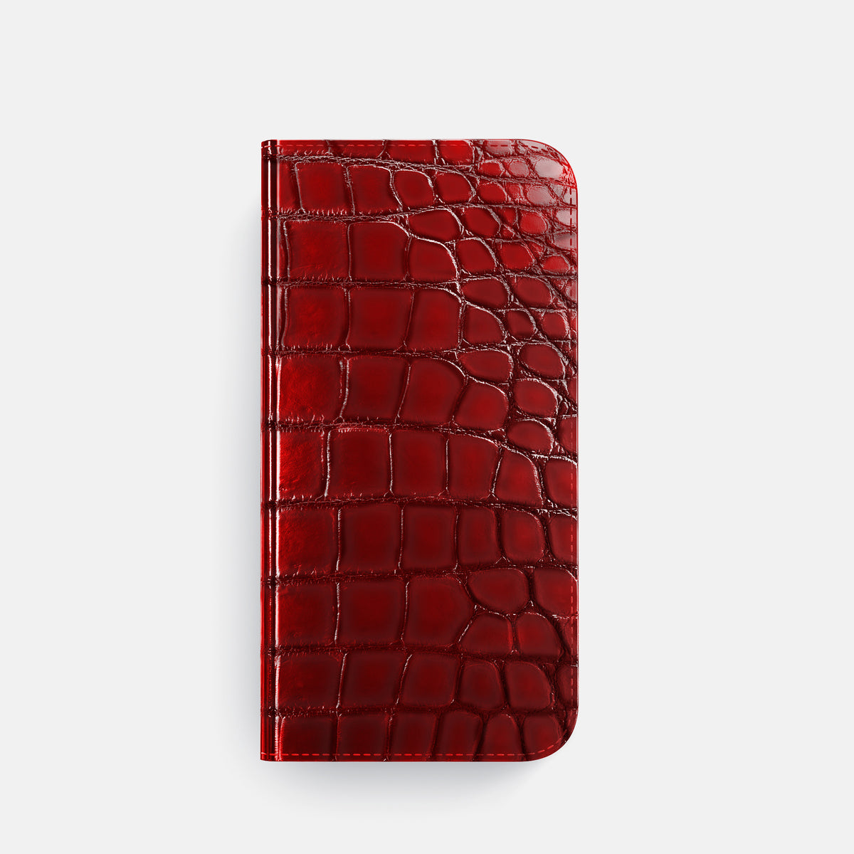 Burgundy iPhone 16 Pro Folio Case Patina Alligator -4 | Burgundy