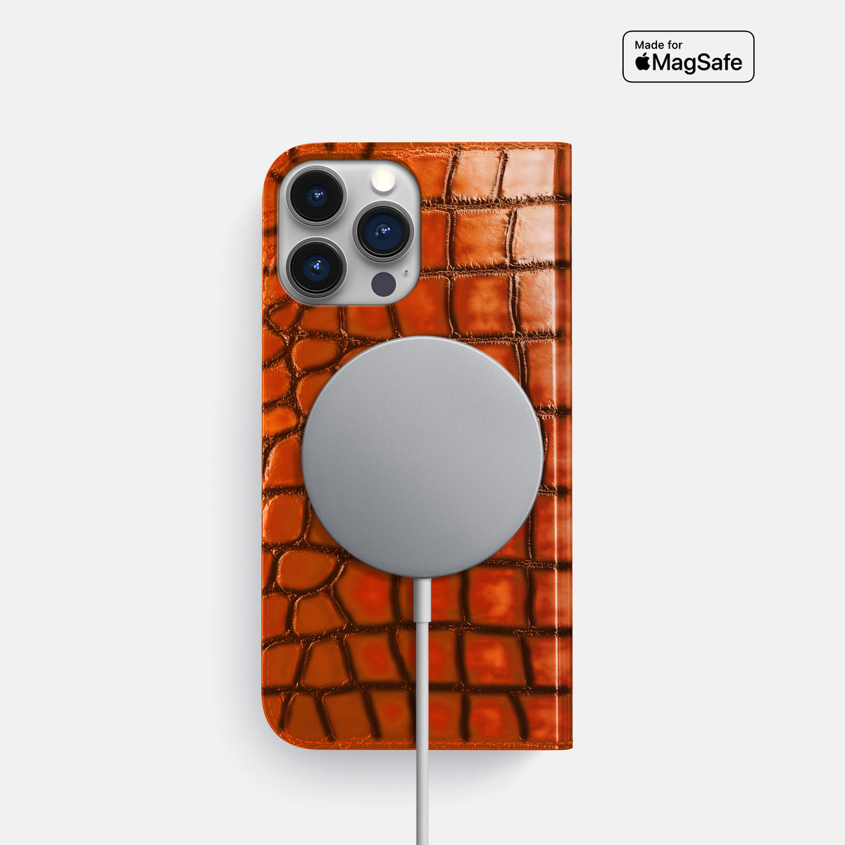 Clay-Court iPhone 16 Pro Folio Case Patina Alligator -3 | Clay-Court