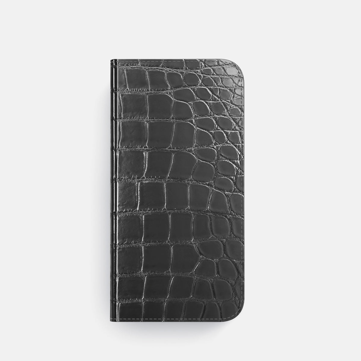 Grey iPhone 16 Pro Folio Case Patina Alligator -4 | Grey