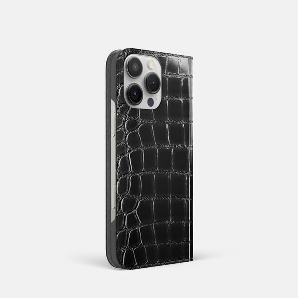 Folio Slim Case For iPhone 16 Pro In Patina Alligator